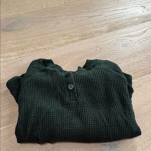 Dark Green Waffle Knit Sweater